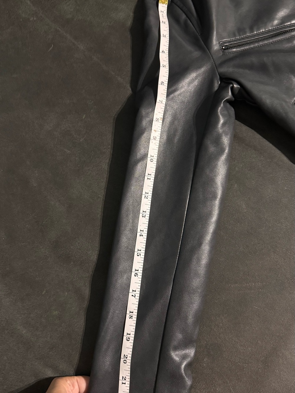 7 For All Mankind Black faux Leather Moto Jacket - Picture 6 of 7